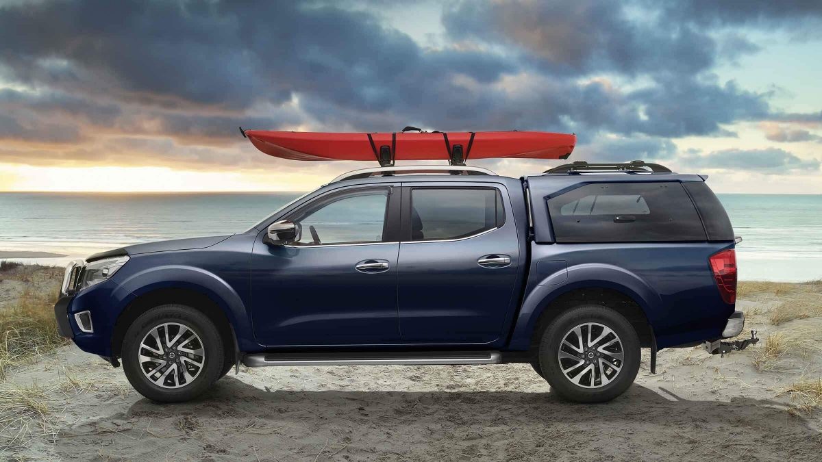 accessorised Nissan Navara on beach