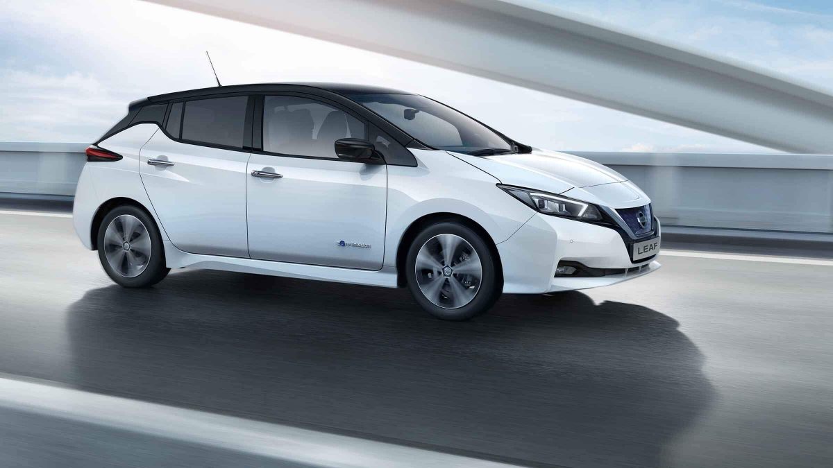 Nissan LEAF driving on highway