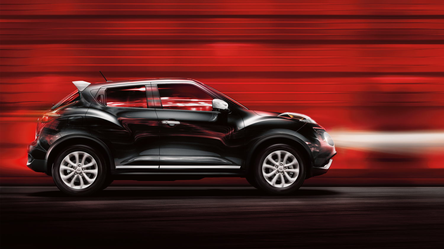 Car on red background
