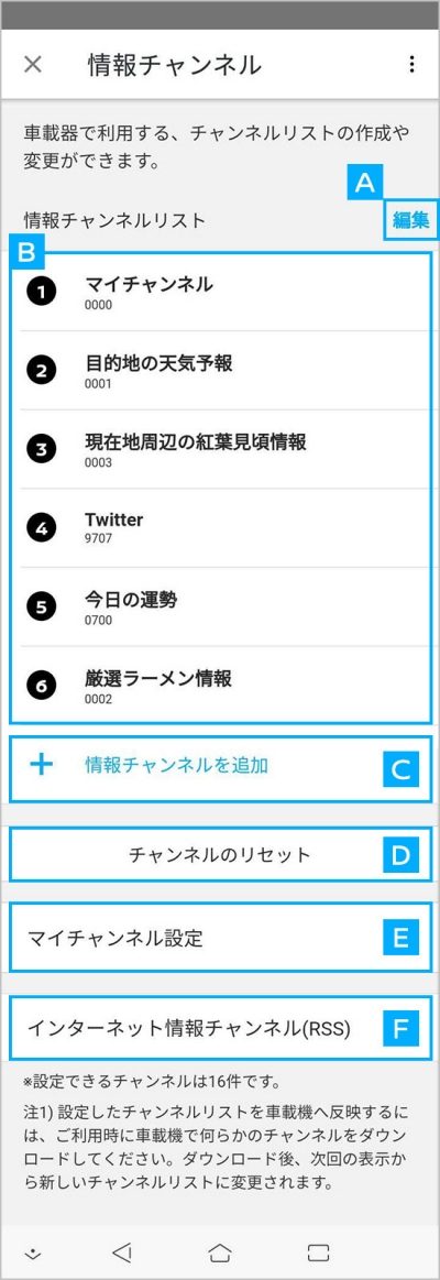 アプリで設定を編集する場合