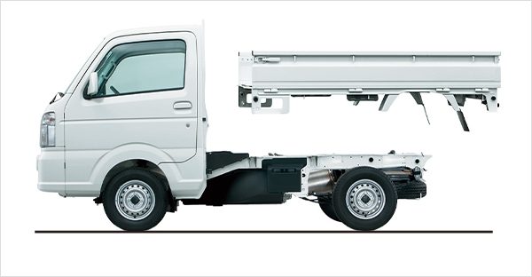 荷台補修と交換が可能な分離荷台。