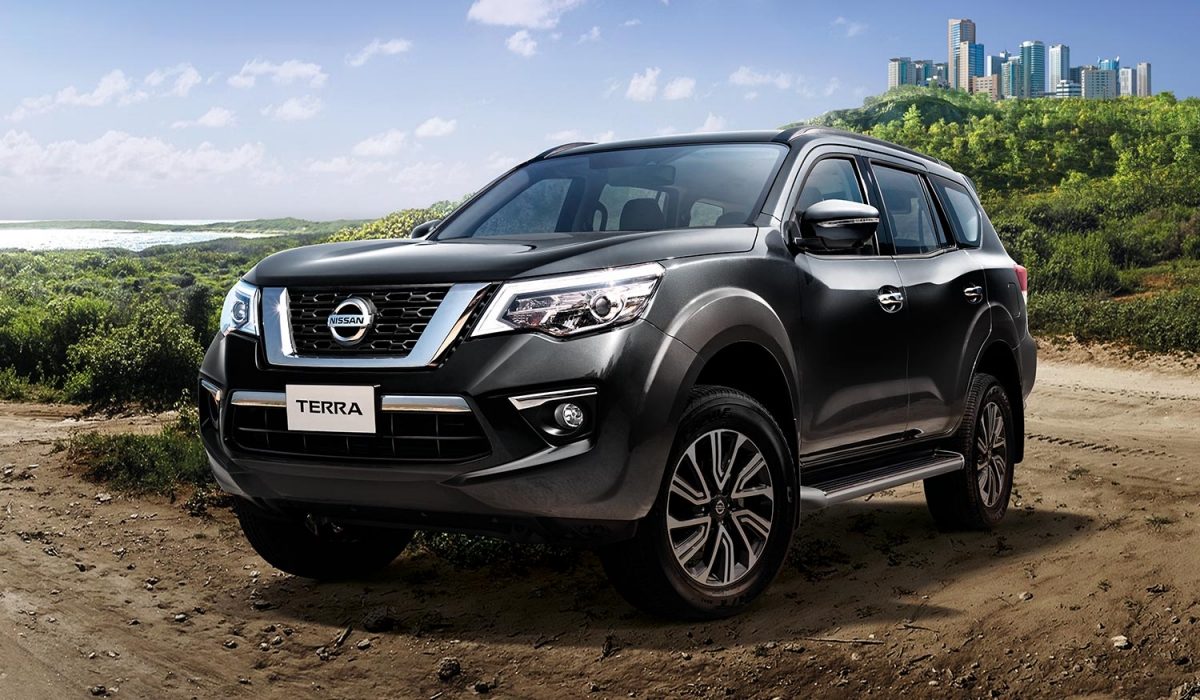 Nissan Terra driving up a rough dirt road