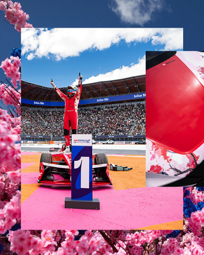 The driver on the podium.