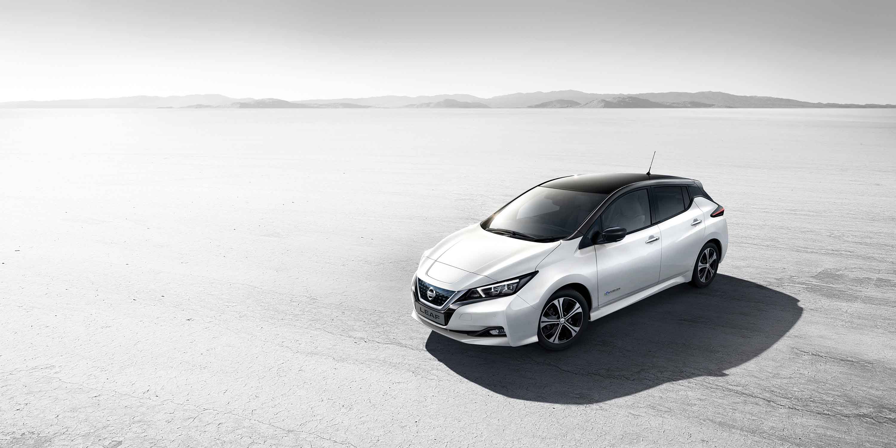 Nissan LEAF on salt plains