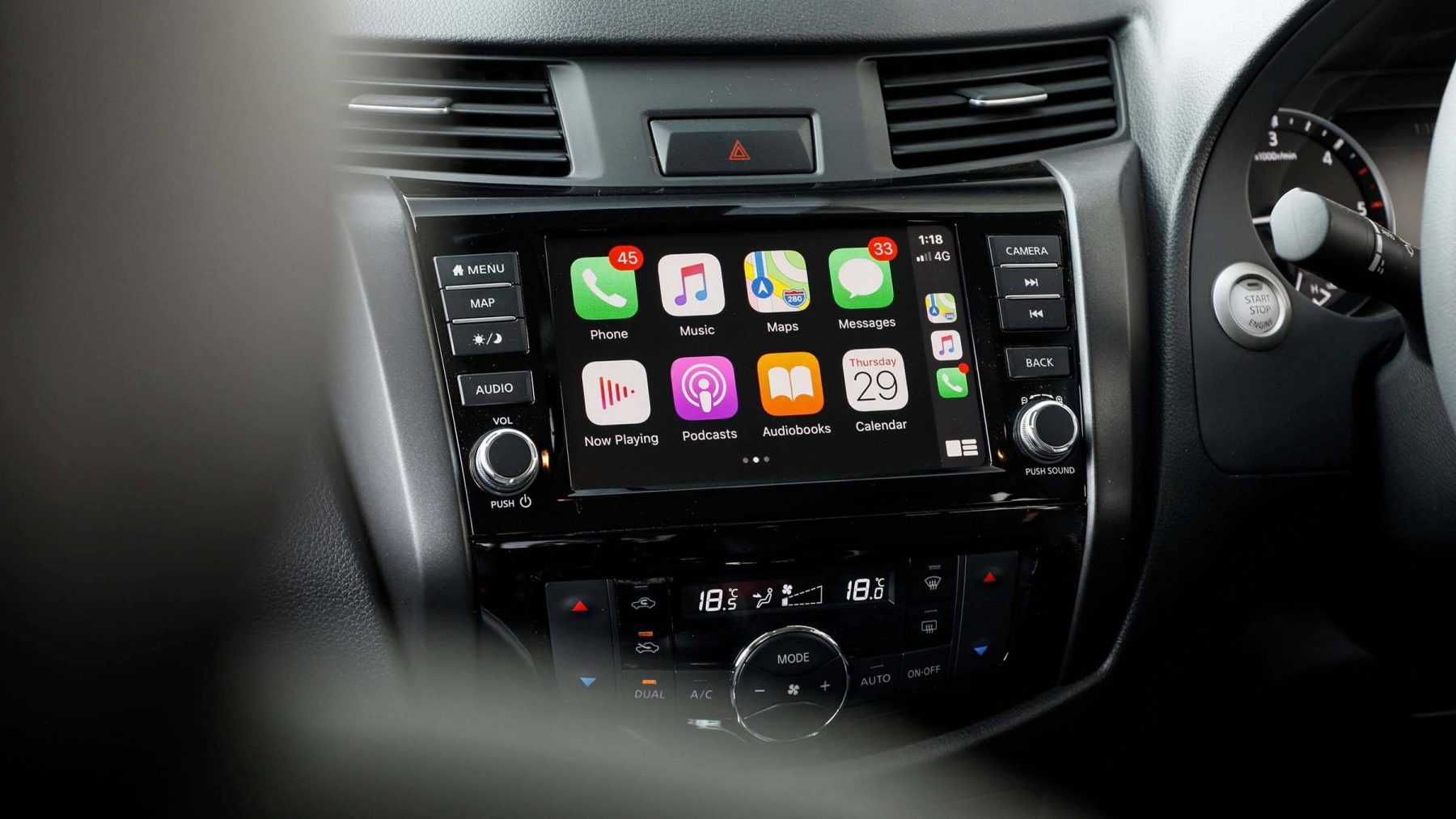 New Navara centre console with touch screen