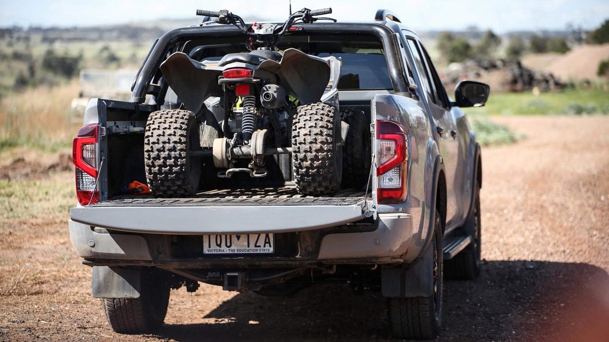 ATV in back of New Nissan Navara