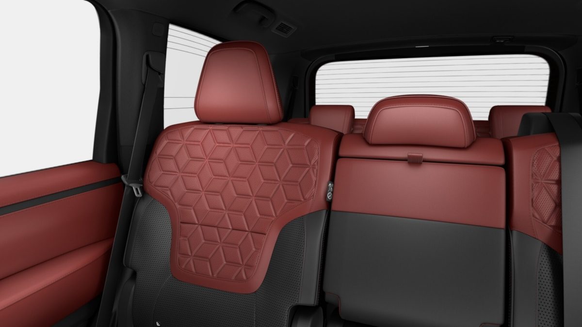 Burgundy Quilted leather-accented