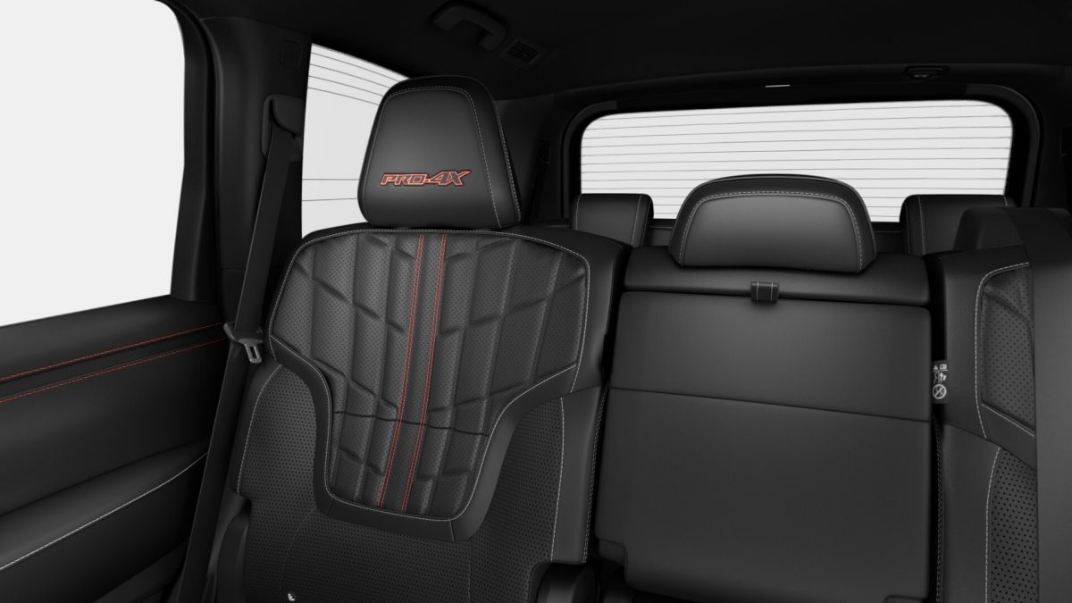 Charcoal Perforated Premium Leatherette With Red Accents
