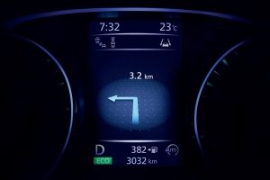 Nissan Advanced Display with turn by turn navigation on screen