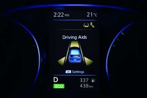 Nissan Advanced Display with Driving Aids on Screen"