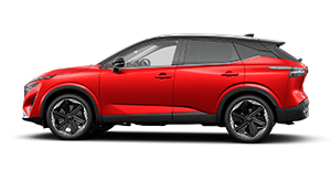 QASHQAI MY26.5 Ti-L Two-Tone Fuji Sunset Red & Black Onyx Roof Side Profile