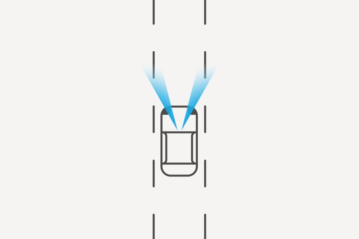 Illustration of Nissan X-TRAIL Intelligent Lane Intervention.