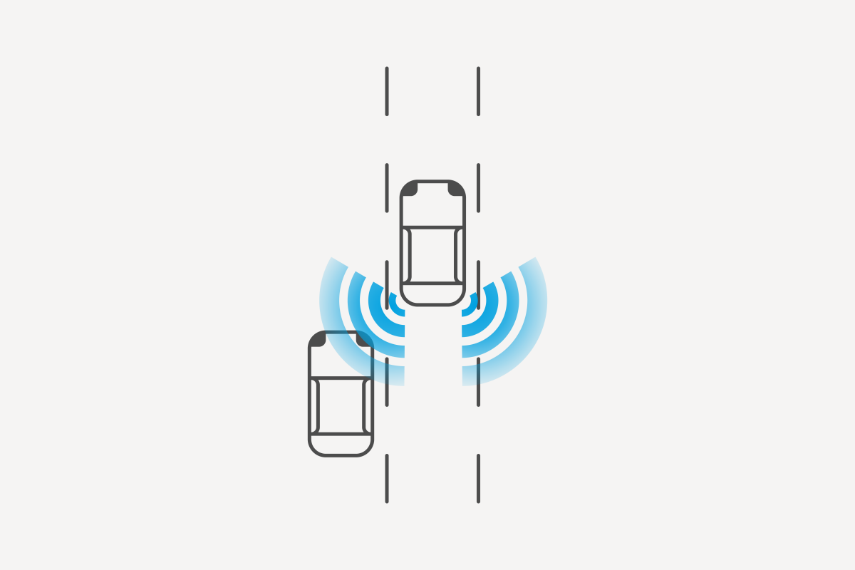 Nissan ARIYA illustration showing Intelligent Blind Spot Intervention