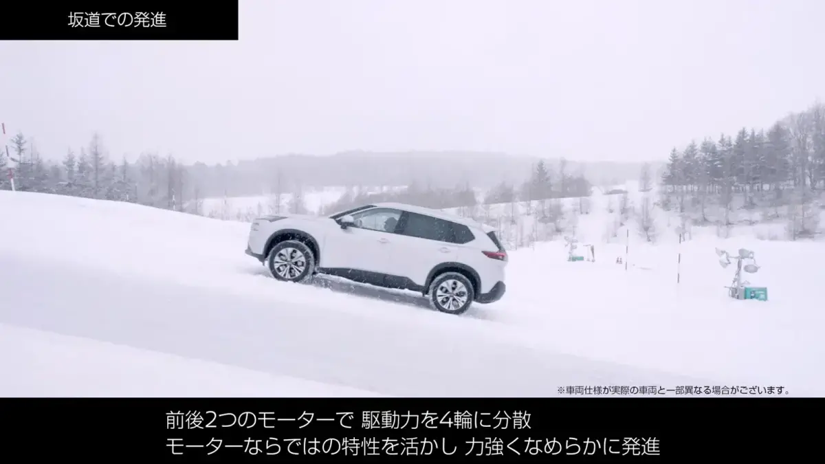 坂道発進（圧雪路／片側氷結路)