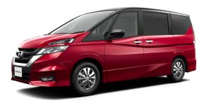 Photo：セレナ ハイウェイスター プロパイロットエディション（2WD）。ボディカラーはマルーンレッド（RPM）/ダイヤモンドブラック（P）2トーン〈＃XAN・特別塗装色〉。