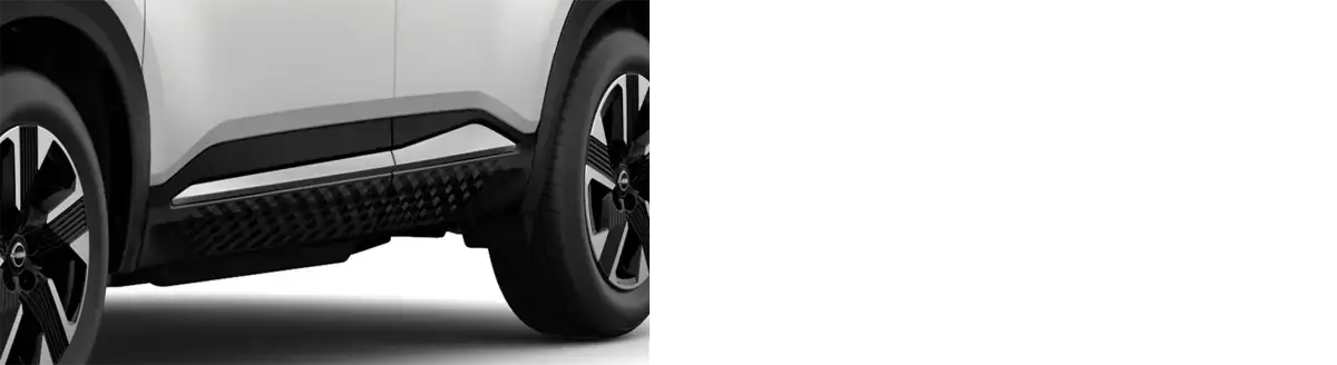 サイドシル マットブラックモール スニーカーソールパターン付
