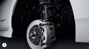 専用電動型制御ブレーキ、専用サスペンション（ショックアブソーバー）