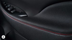 専用ドアトリムクロス（レッド & グレー ツインステッチ）