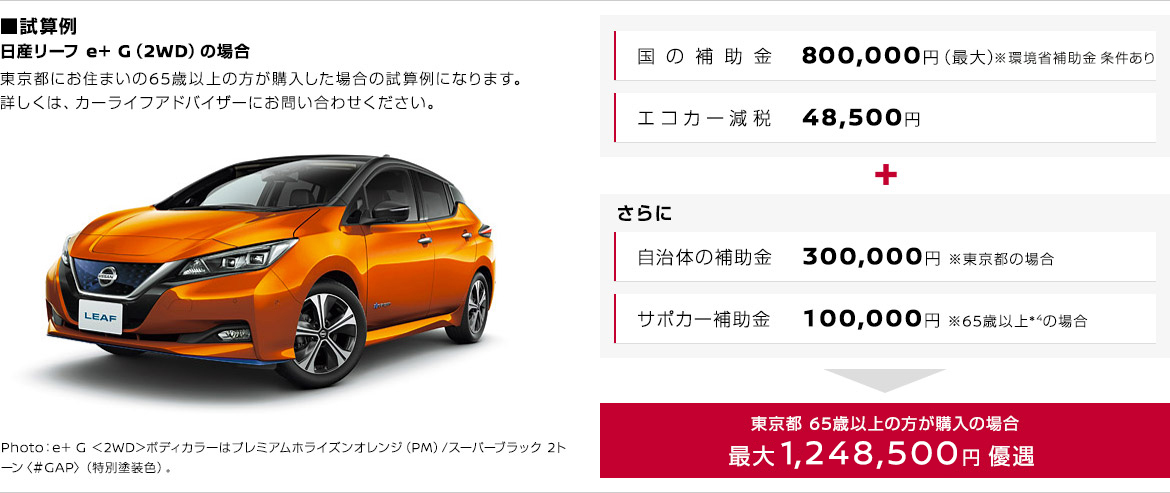 日産：リーフ [ LEAF ] | 価格・グレード | 補助金・優遇策