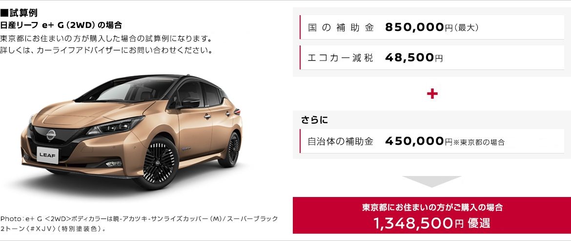 日産 リーフ Leaf 価格 グレード 補助金 優遇策