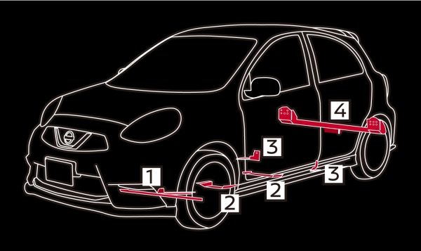 さらなるスポーティさを求めたNISMO Sは、ボディ各部の剛性も向上。