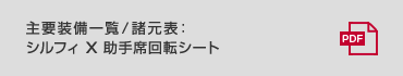 主要装備一覧／諸元表：シルフィ X  助手席回転シート