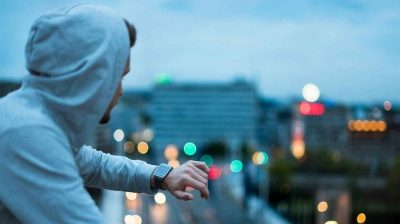 A man looking his watch