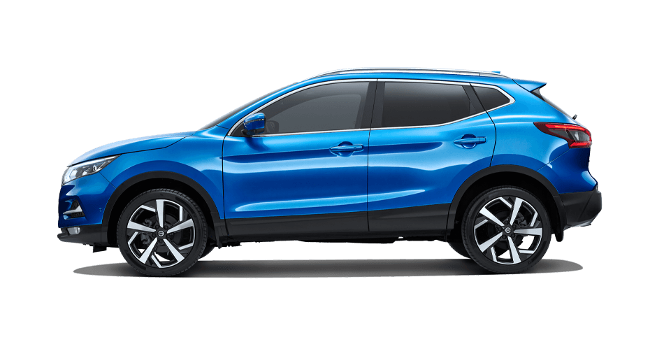 Vivid Blue Nissan QASHQAI Side Profile