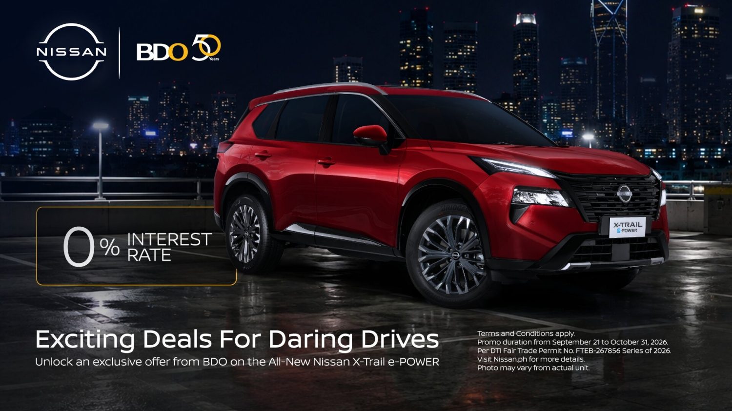 Nissan X-Trail Zero-Percent Interest Program (BDO)