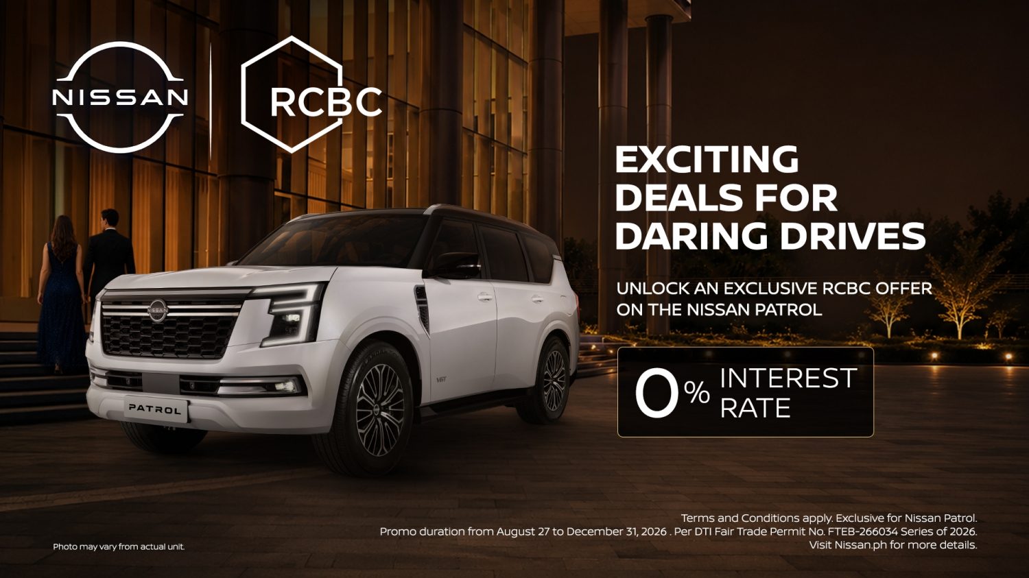 Nissan Patrol Zero-Percent Interest Program (RCBC)