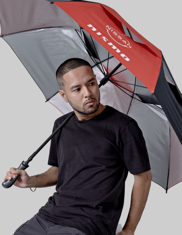 Nissan Gold Umbrella Black & Red