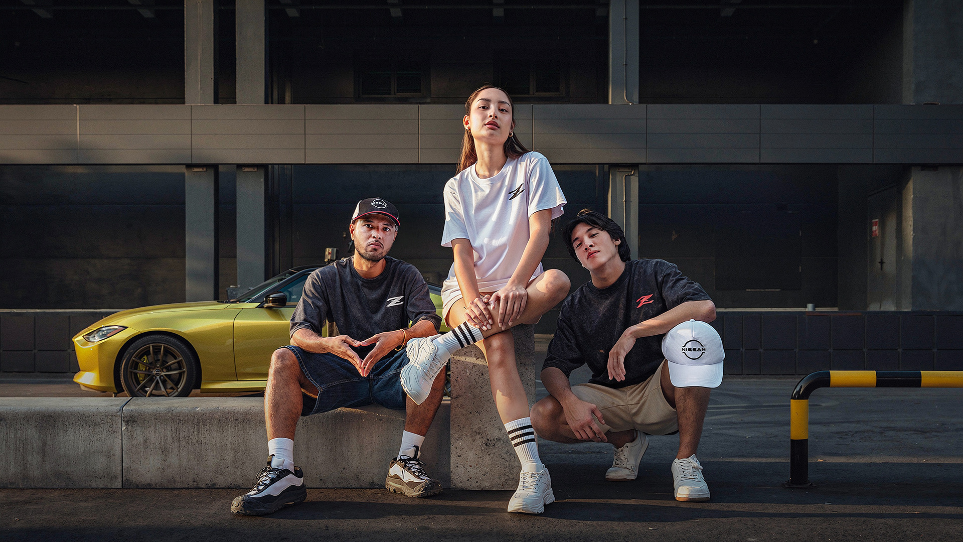 Models wearing Nissan Wear apparel