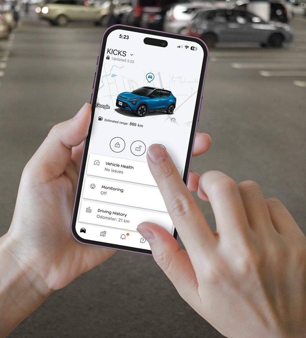 NissanConnect Services app on phone