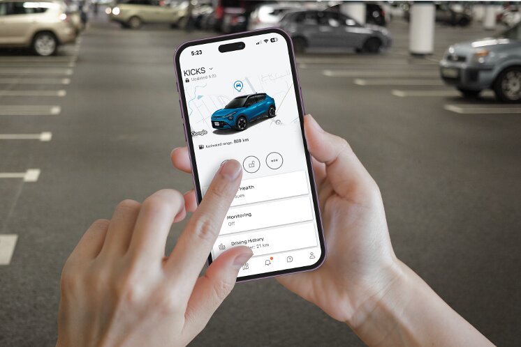 NissanConnect Services app on phone