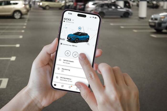 NissanConnect Services app on phone