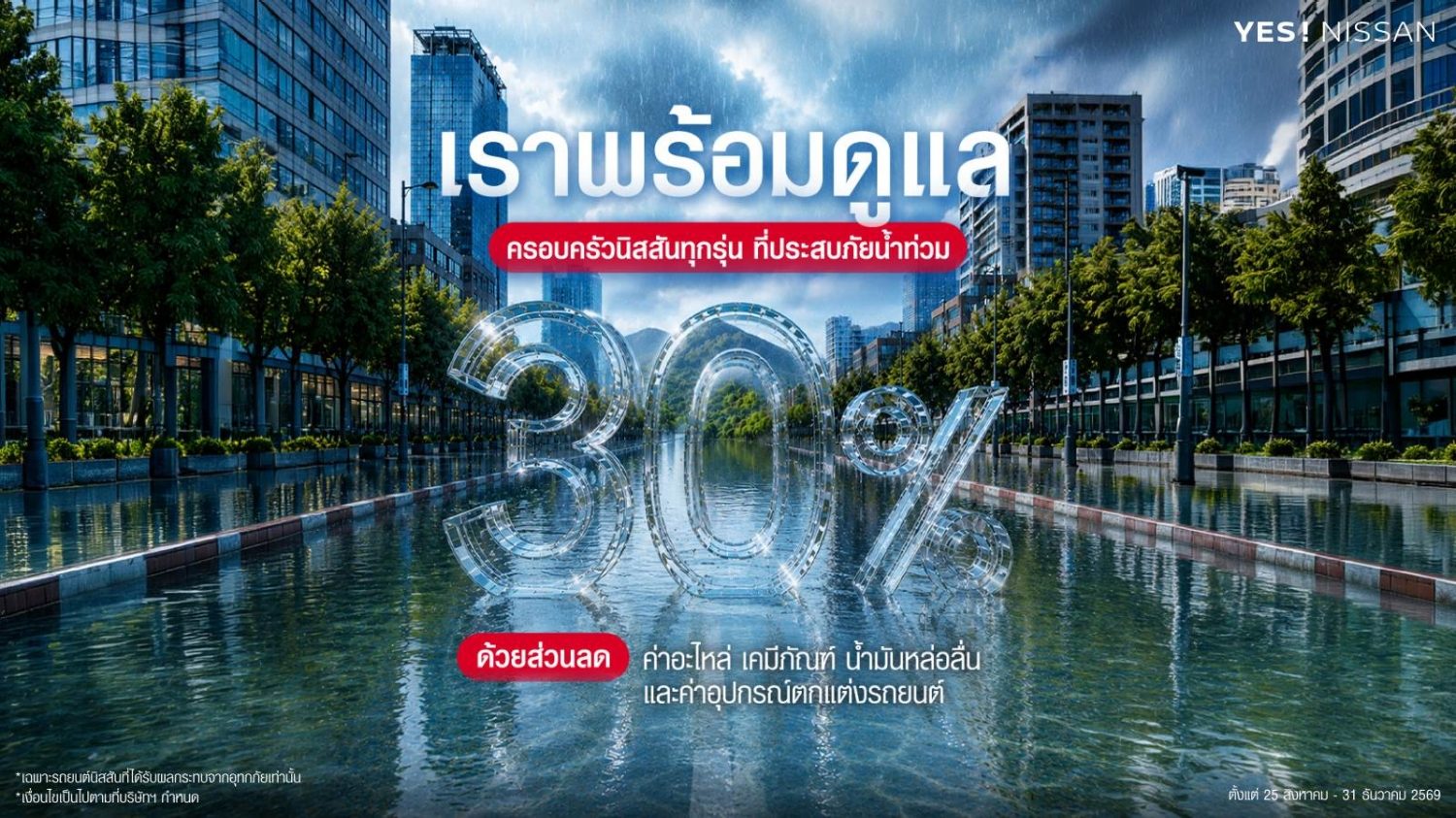 นิสสัน พร้อมดูแลครอบครัวนิสสันทุกรุ่นที่ประสบภัยน้ำท่วม