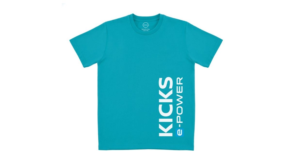 เสื้อยืดนิสสัน คิกส์ อีพาวเวอร์สีฟ้า